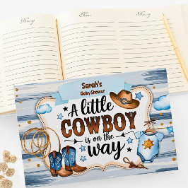 En liten Cowboy är på vägen med babyskabruk Gästböcker