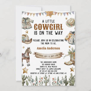 En liten Cowboy är på vägen med Rustic Baby Shower Inbjudningar