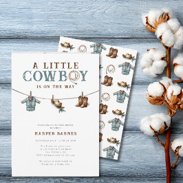 En liten Cowboy är på Way Boy Baby Shower Inbjudningar