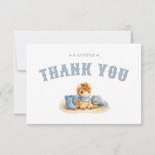 En liten cowboy-bebis baby shower Tack så mycket Kort