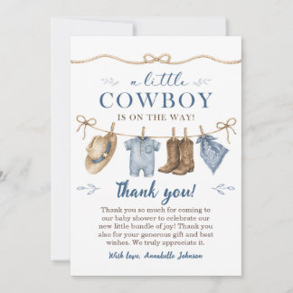 En liten cowboy-bebis shower pojke inbjudningar