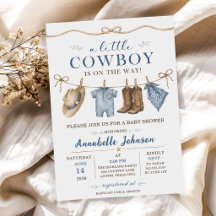 En liten cowboy-bebis shower pojke