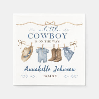 En liten cowboy-bebis shower pojke pappersservett