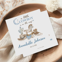 En liten cowboy-bebis shower pojke