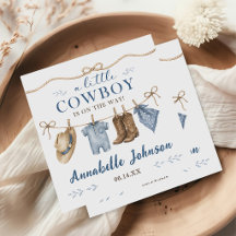 En liten cowboy-bebis shower pojke