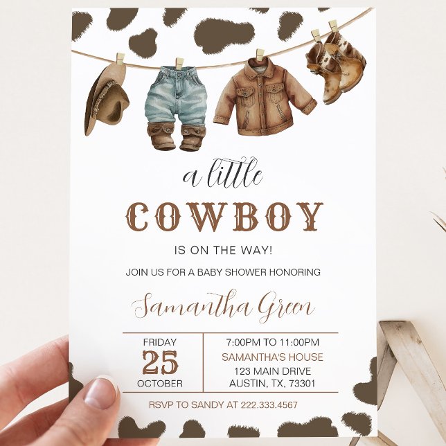 En liten cowboy-bebisfest inbjudningar (Skapare uppladdad)
