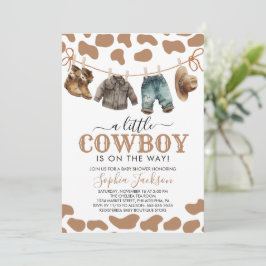 En liten Cowboy Vilda western Brown Cowboy Baby Sh Inbjudningar