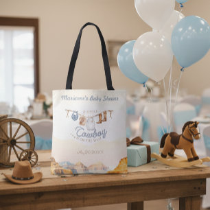 En liten cowboy western canyon baby shower tygkasse