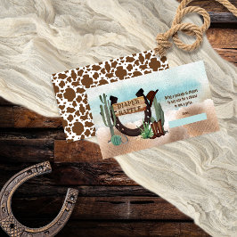 En liten cowboyvästern baby shower blöjraffle tilläggskort