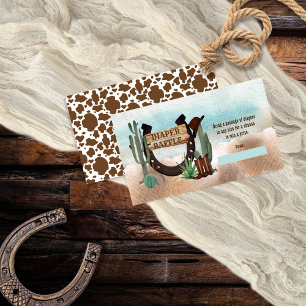 En liten cowboyvästern baby shower blöjraffle tilläggskort