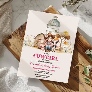 En liten Cowgirl är på väg! Rodeo Baby Shower Inbjudningar