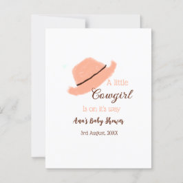 En liten cowgirl är på väg till orangens babydusch vykort