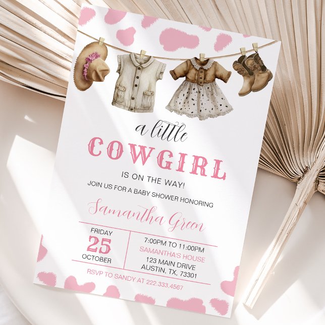 En liten cowgirl-bebis shower-inbjudan inbjudningar (Skapare uppladdad)