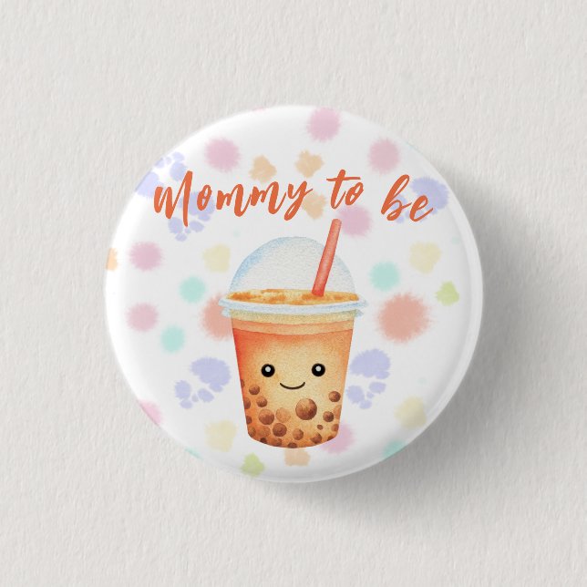 En liten Cu-Tea Bubbel-Te - Blivande Mamma Knapp (Framsida)