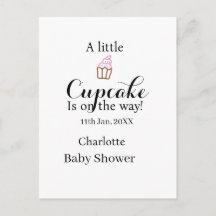 En liten cupcake är på väg baby shower namn da