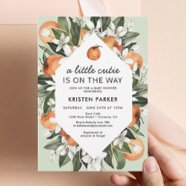 En liten Cutie är på väg mot Citrus Baby Shower Inbjudningar