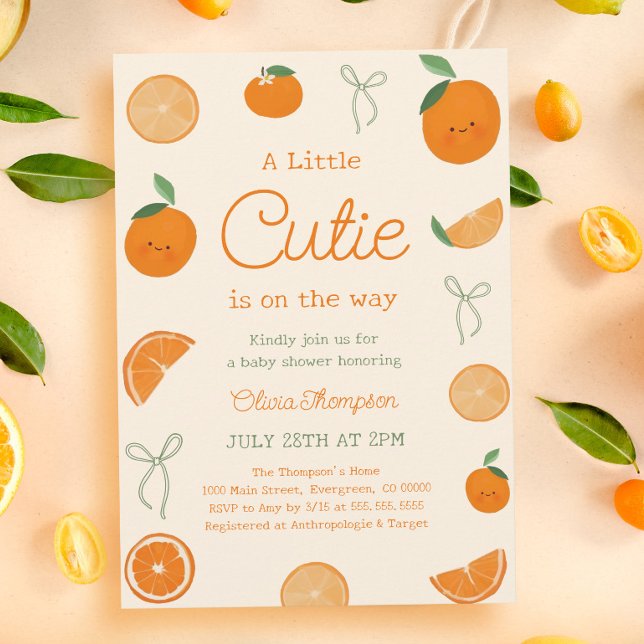 En liten Cutie Baby Shower Inbjudningar (Skapare uppladdad)