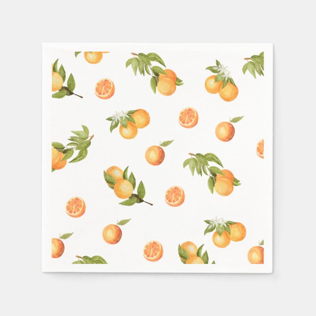 En liten Cutie Baby Shower-Orange Pappersservett (Framsidan)