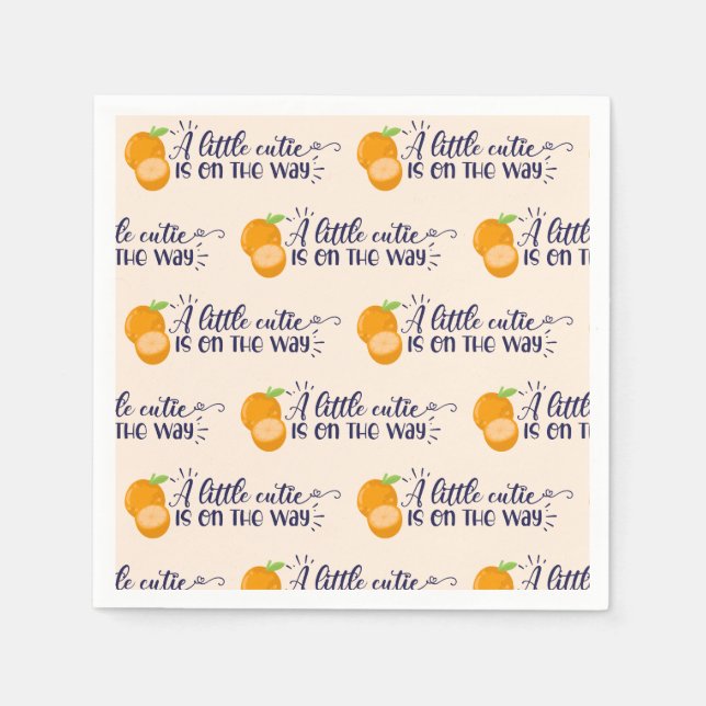 En liten Cutie Baby Shower Pappersservett (Framsidan)