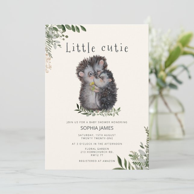 En liten Cutie babydusch Inbjudningar (Stående Fram)