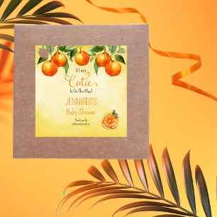 En liten cutie Citrus Watercolor Baby Shower Gåvor Etiketter