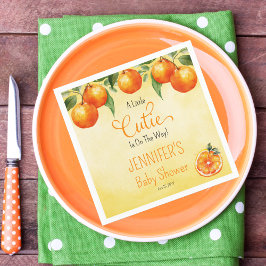En liten cutie Citrus Watercolor Baby Shower Pappersservett