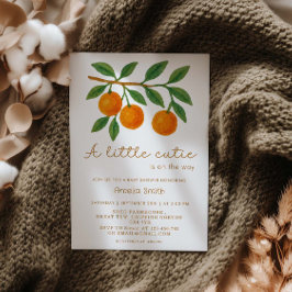 En liten Cutie Clementine Baby Shower Inbjudningar