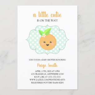 En liten Cutie Clementine Baby Shower - Orange Inbjudningar