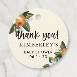 En liten Cutie Clementine BABY Shower Party Gåvor Etiketter