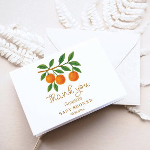 En liten Cutie Clementine Baby Shower Tack Kort