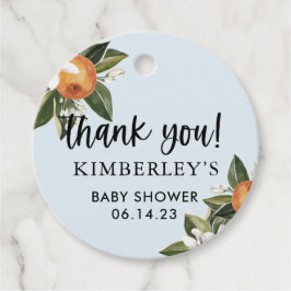 En liten Cutie Clementine Boy BABY Shower Party Gåvor Etiketter