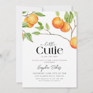 En liten Cutie Clementine Orange Baby Shower Inbjudningar