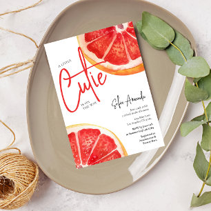 En liten Cutie Grapefruit Citrus Baby Shower Inbjudningar