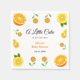 En liten Cutie Lemon Orange Citrus Baby Shower Pappersservett