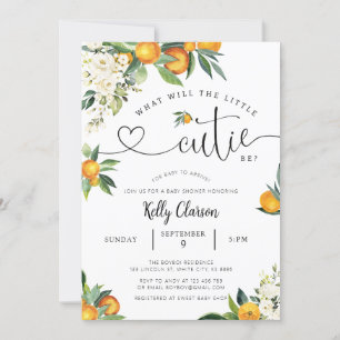 En liten Cutie Orange Baby Shower Inbjudningar