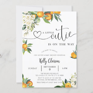 En liten Cutie Orange Baby Shower Inbjudningar