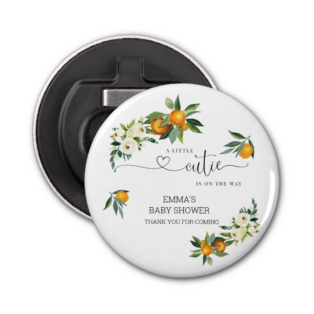 En liten Cutie Orange Button Bottenöppnare Flasköppnare (Framsidan)