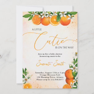 En liten Cutie Orange Citrus Baby Shower Inbjudningar