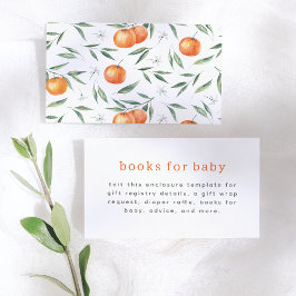En liten Cutie Orange Citrus Baby Shower Tilläggskort