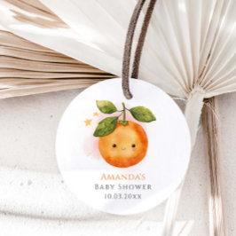 En liten Cutie Orange Clementine Baby Shower Gåvor Etiketter
