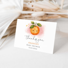 En liten Cutie Orange Clementine Baby Shower Tack Kort