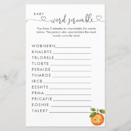 En liten Cutie Orange Clementine Ord Scramble