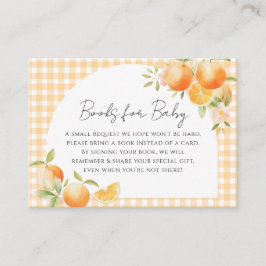 En liten Cutie Orange Gingham Citrus babydusch Tilläggskort