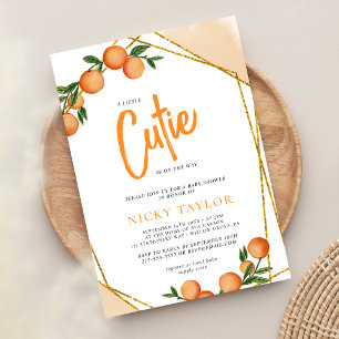 En liten Cutie Orange Ram Citrus Baby Shower Inbjudningar
