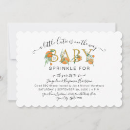 En liten Cutie-Orange, vattenfärgsbabyskor Inbjudningar