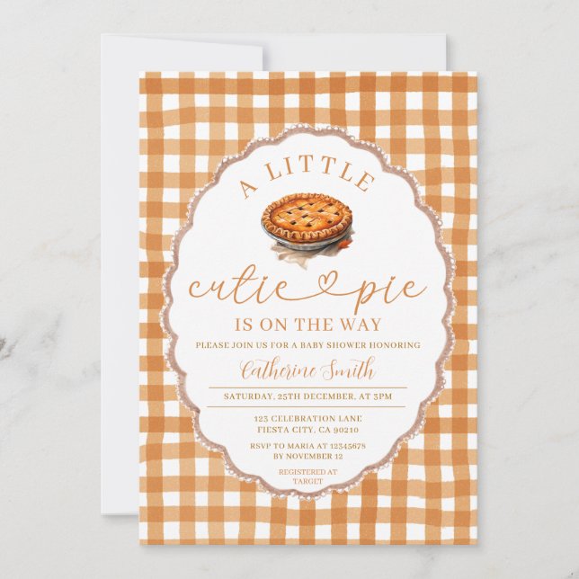 En liten Cutie Paj är på väg att bli babyskårens f Inbjudningar (Framsida)