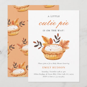 En liten Cutie Paj Fall Blommigt Baby Shower Inbjudningar