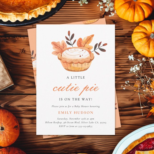 En liten Cutie Paj Fall Blommigt Baby Shower Inbjudningar (Skapare uppladdad)