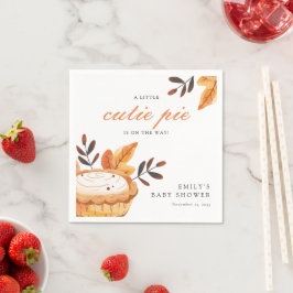 En liten Cutie Paj Fall Blommigt Baby Shower Pappersservett