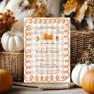 En liten Cutie Paj Fall Hand plockade Baby Shower Inbjudningar